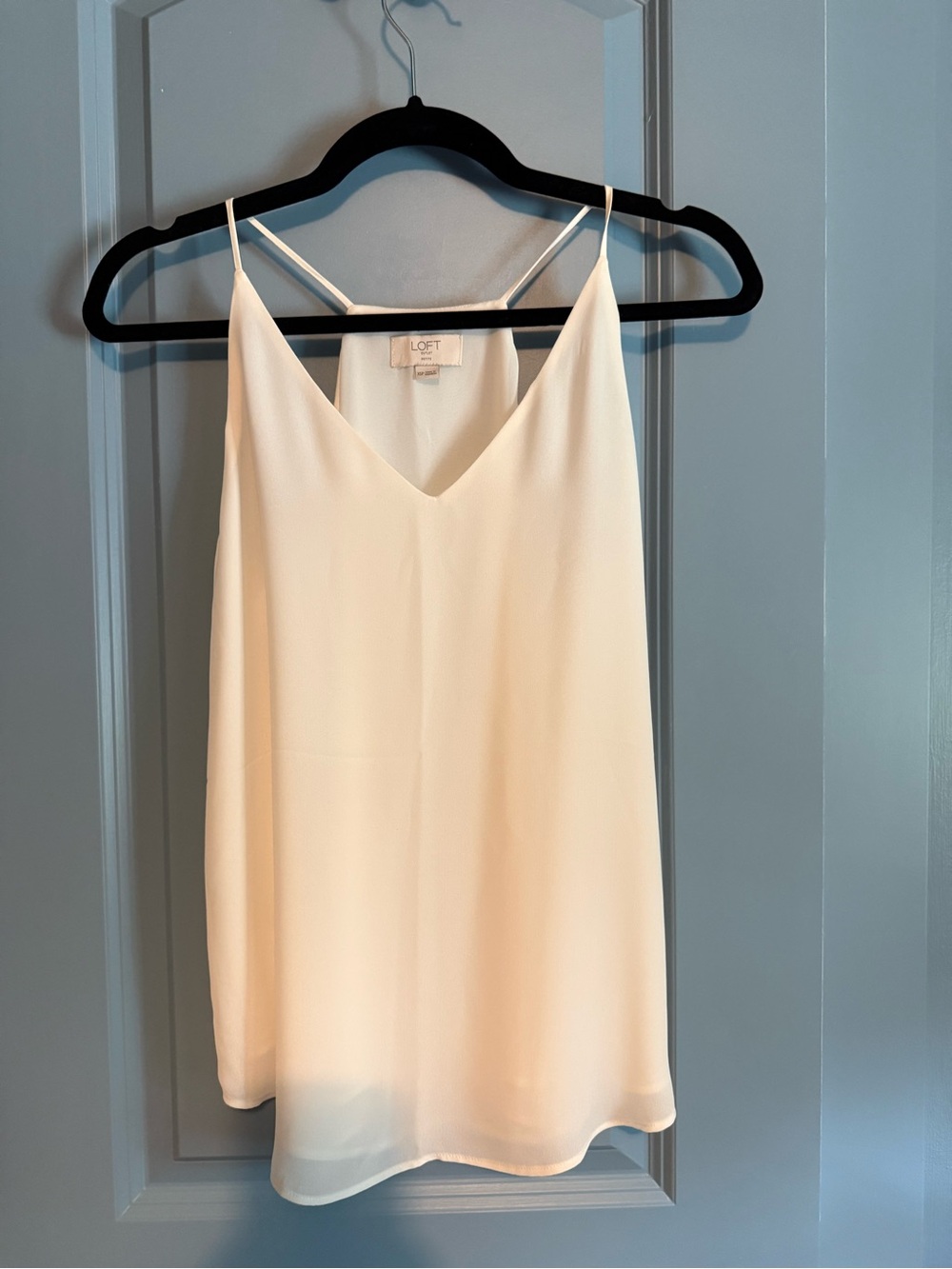 LOFT Cream Spaghetti Strap V-Neck Cami Top